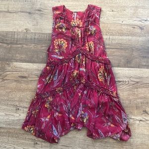 Free People Floral Top Tunic Womens Small